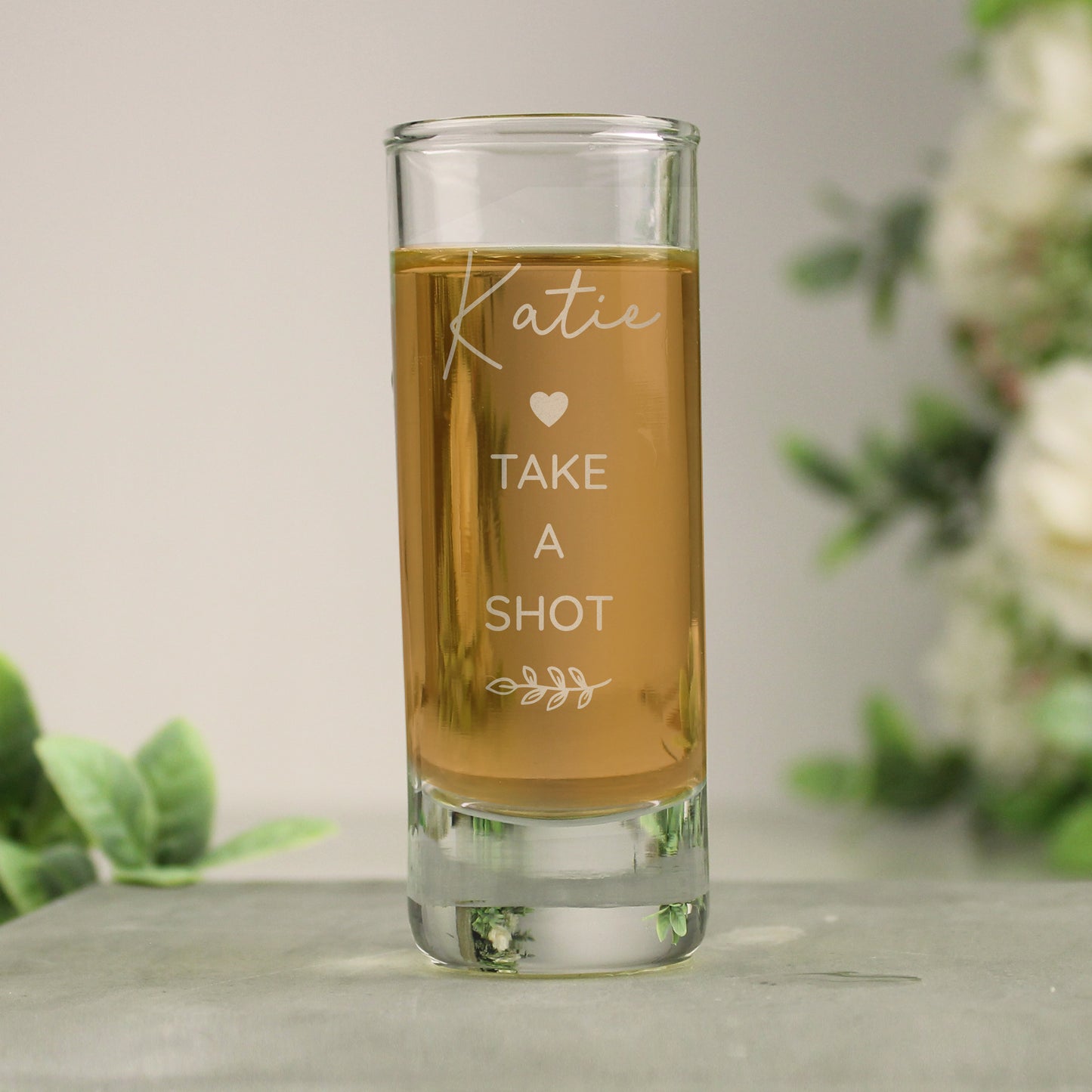 Personalised Free Text Botanical Shot Glass