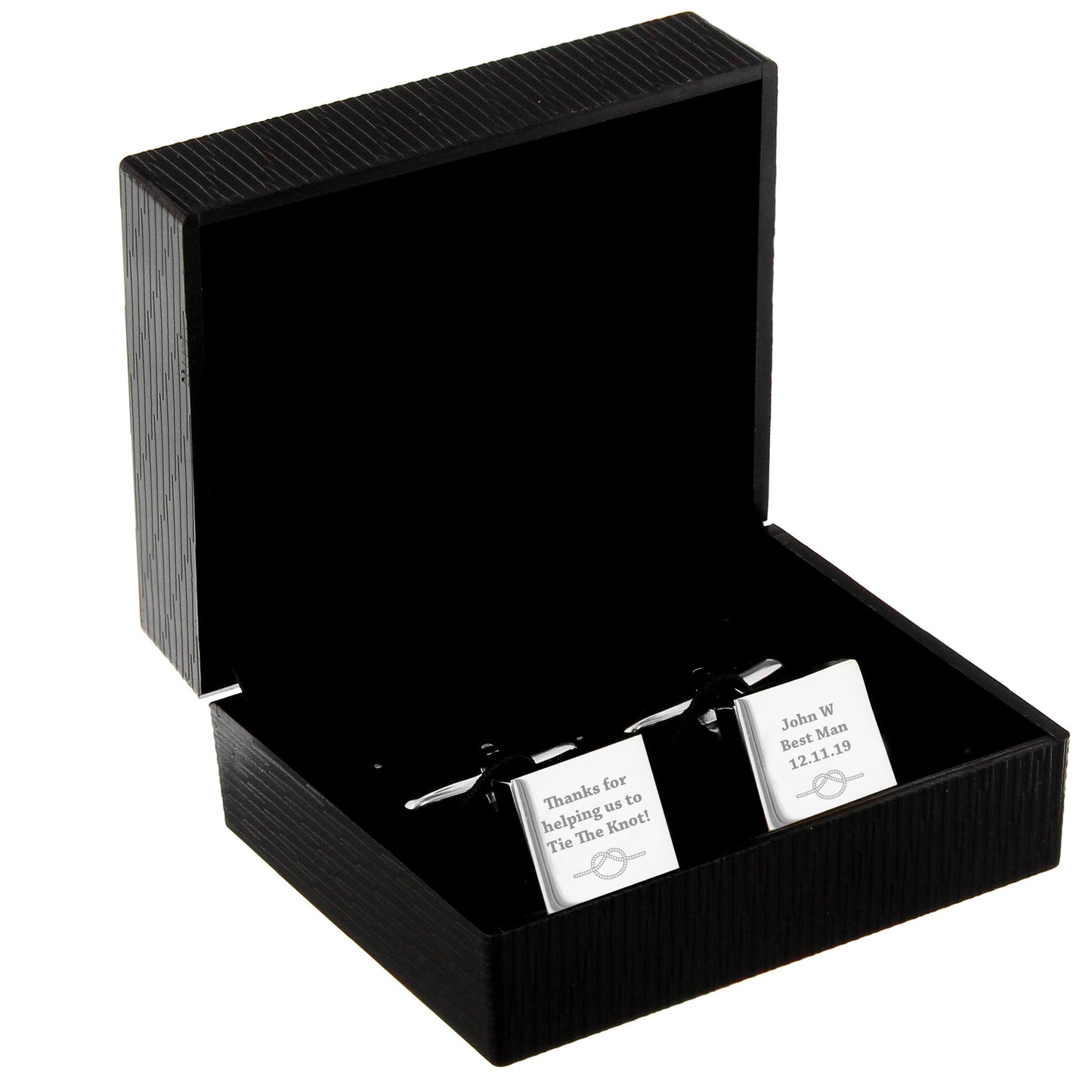 Personalised Tie The Knot Square Cufflinks