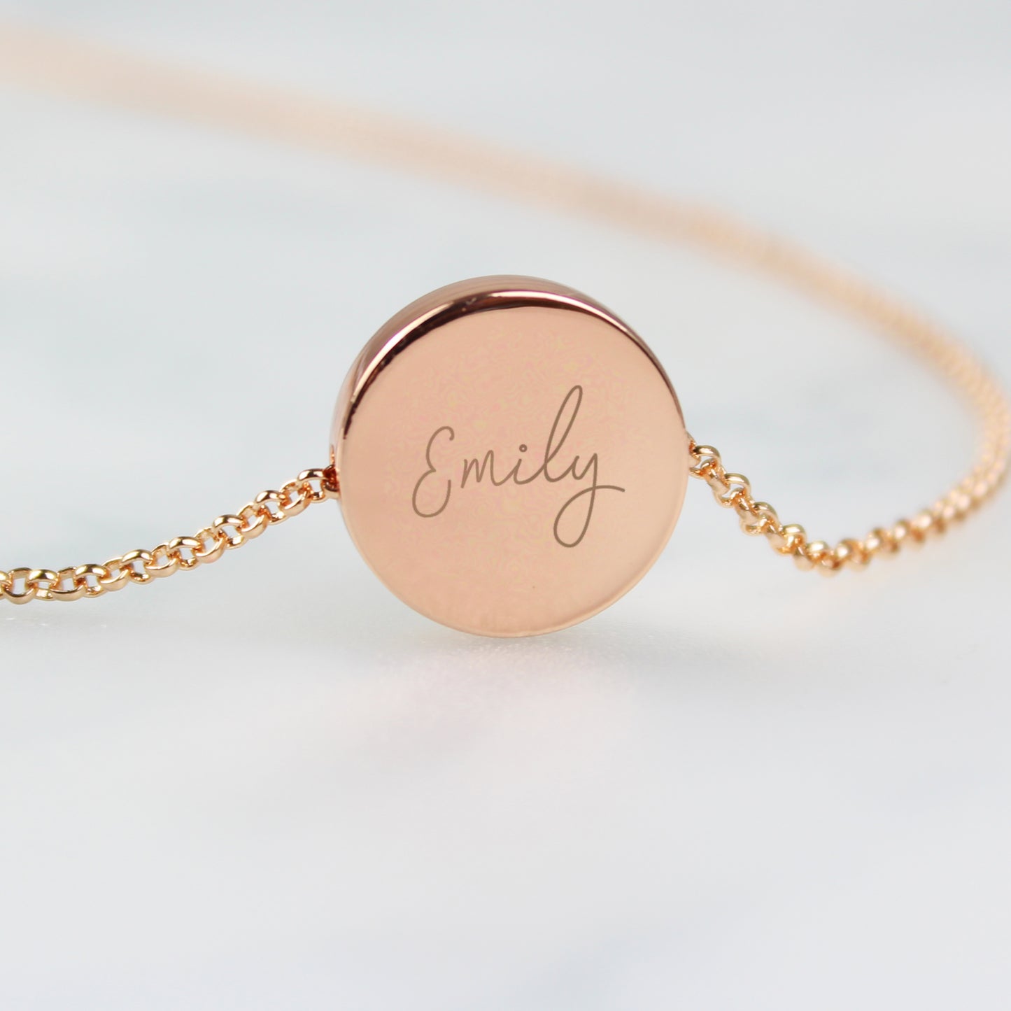 Personalised Botanical Sentiment Rose Gold Tone Necklace & Box