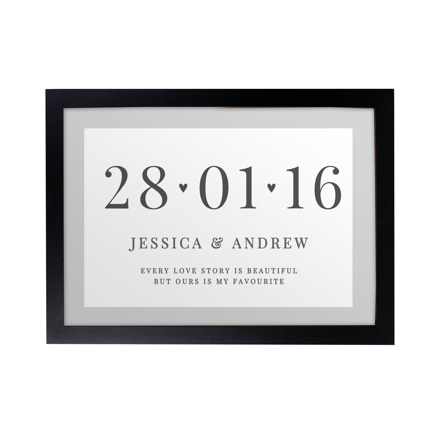 Personalised Free Text Landscape A4 Black Framed Print