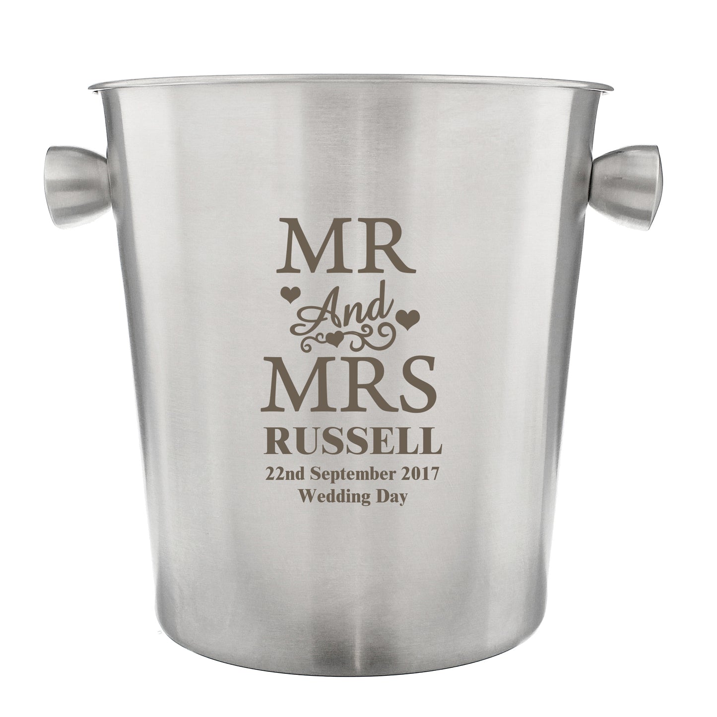 Personalised Mr & Mrs Stainless Steel Ice Bucket