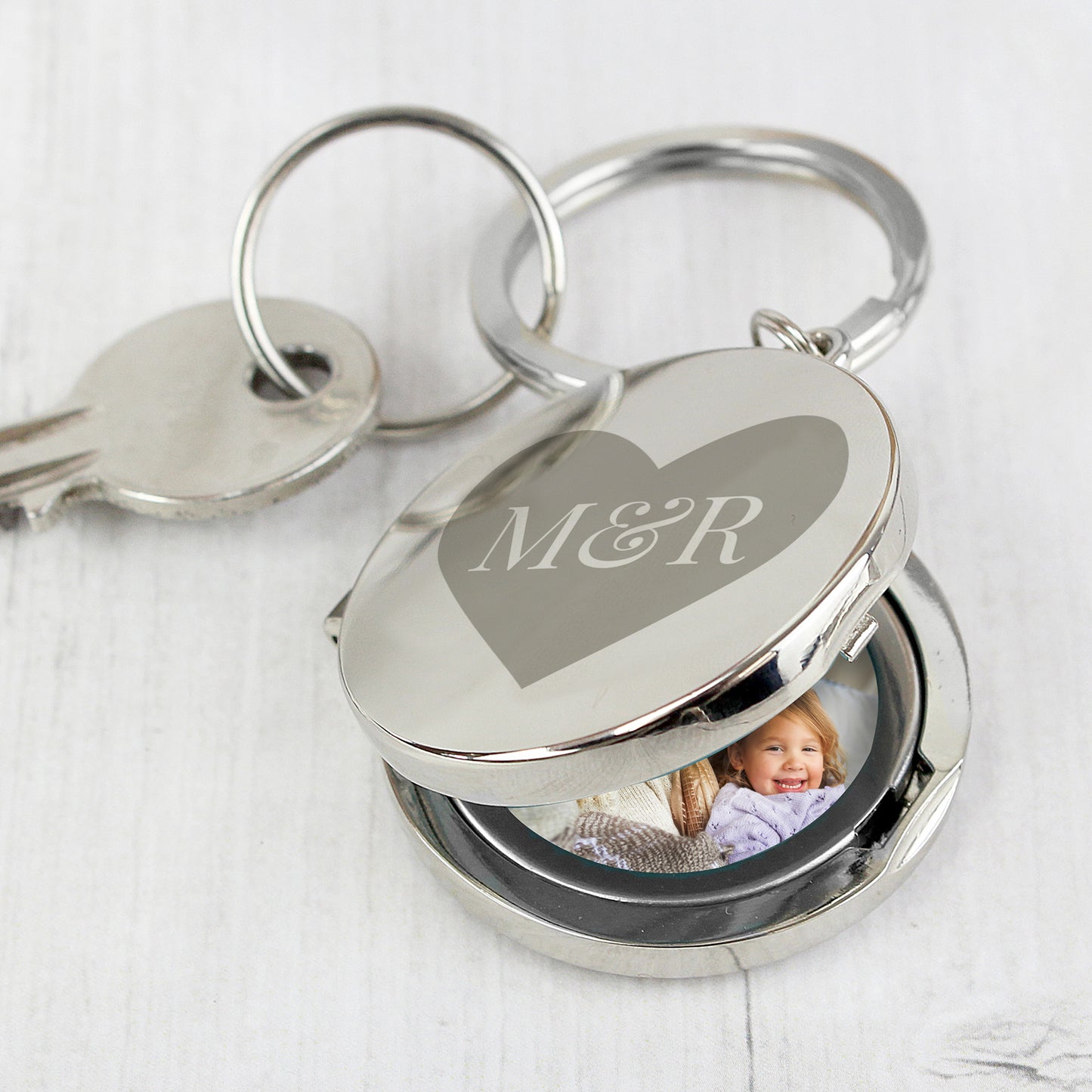 Personalised Couples Initials Photo Keyring