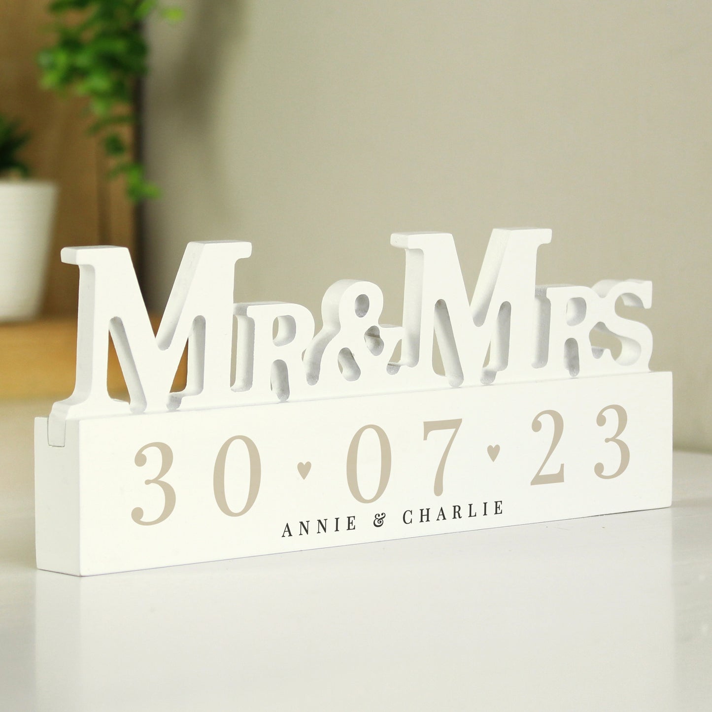 Personalised Big Date Mr & Mrs Ornament