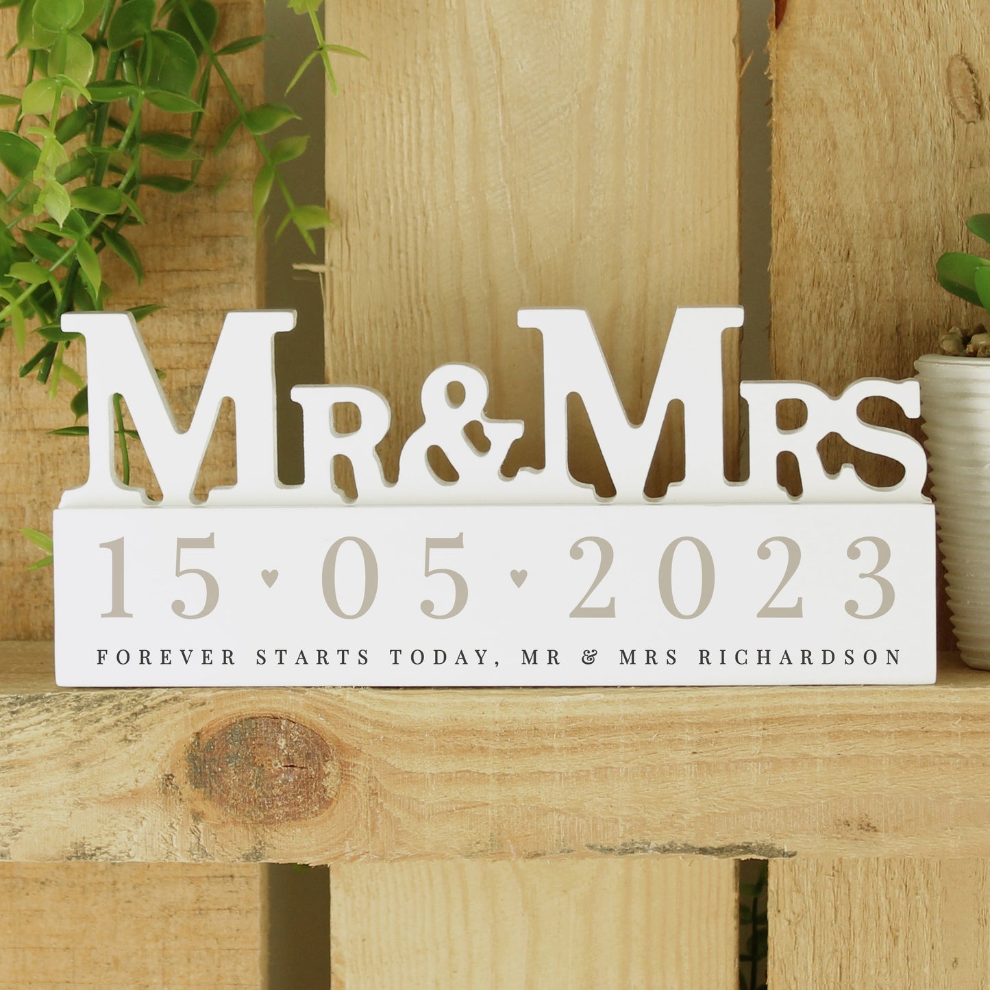 Personalised Big Date Mr & Mrs Ornament