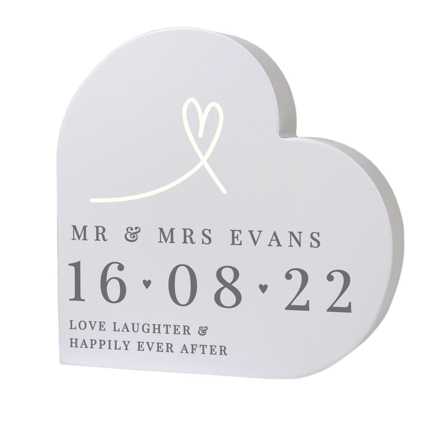 Personalised Free Text Standing Heart Ornament