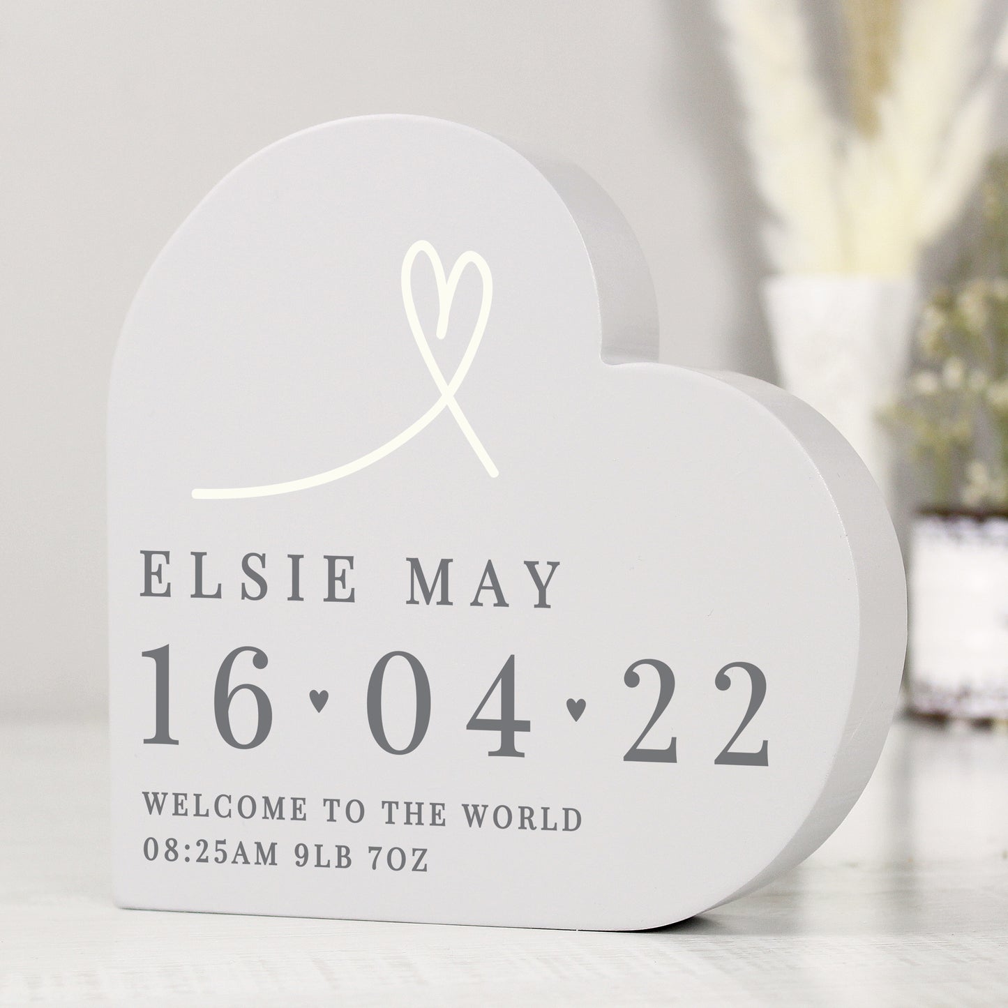 Personalised Free Text Standing Heart Ornament