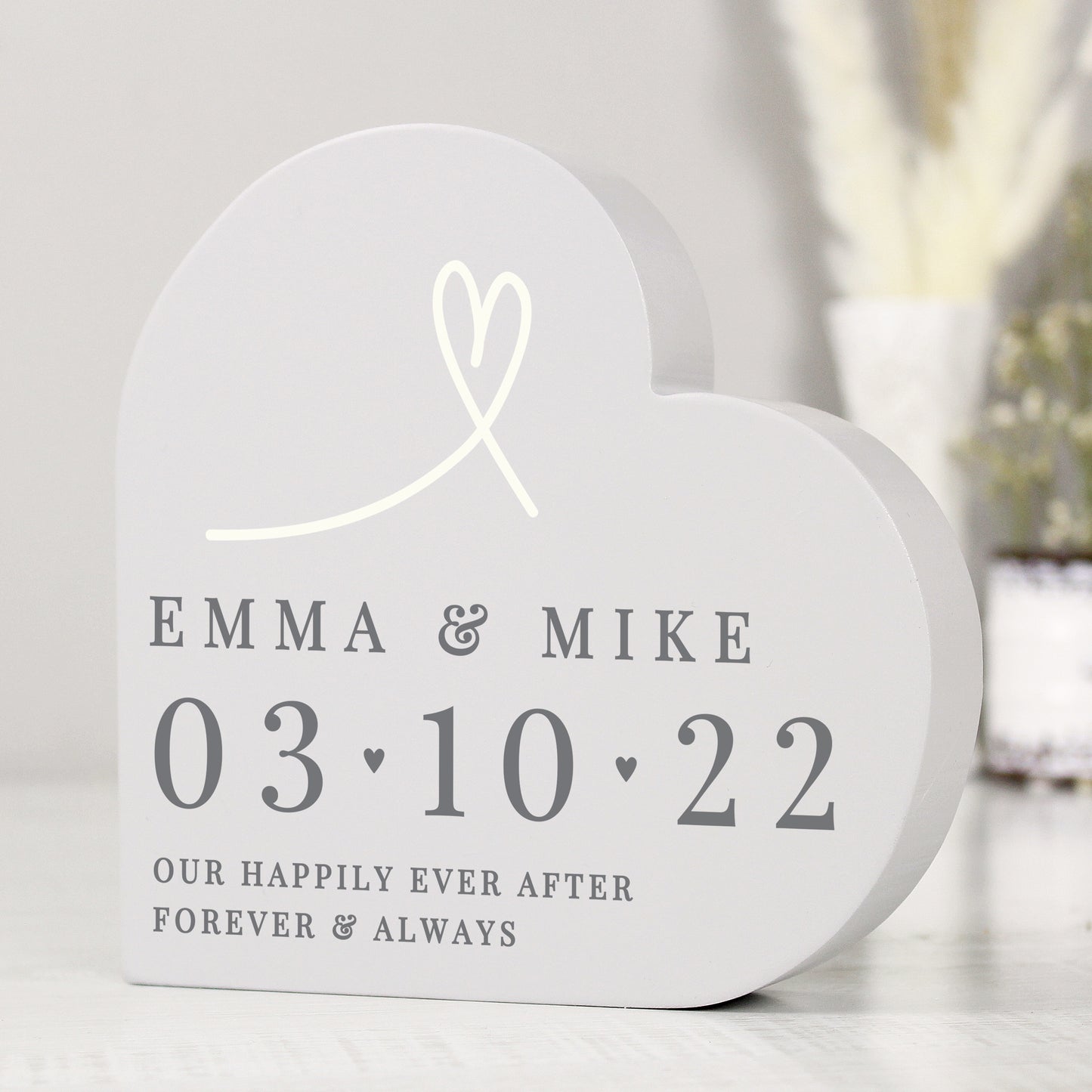 Personalised Free Text Standing Heart Ornament