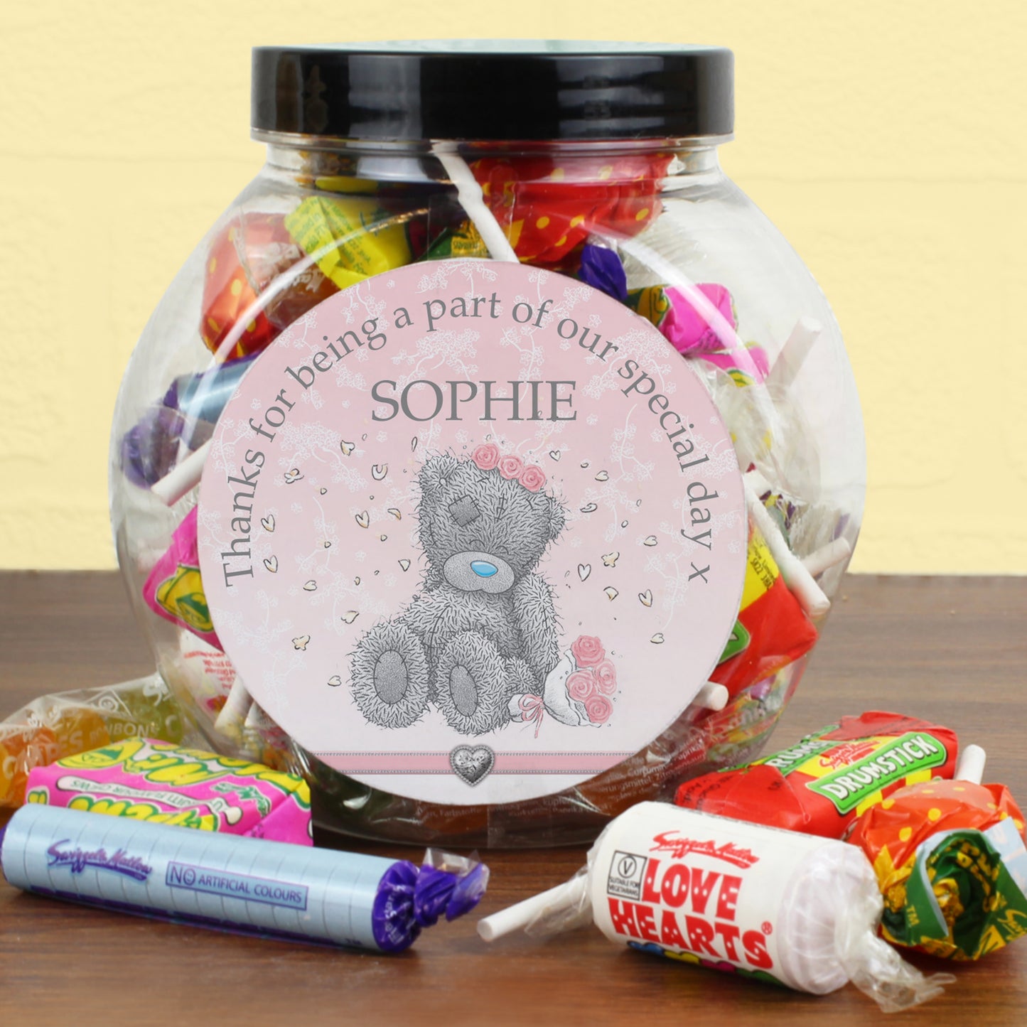 Personalised Me To You Bridesmaid Wedding Sweets & Jar