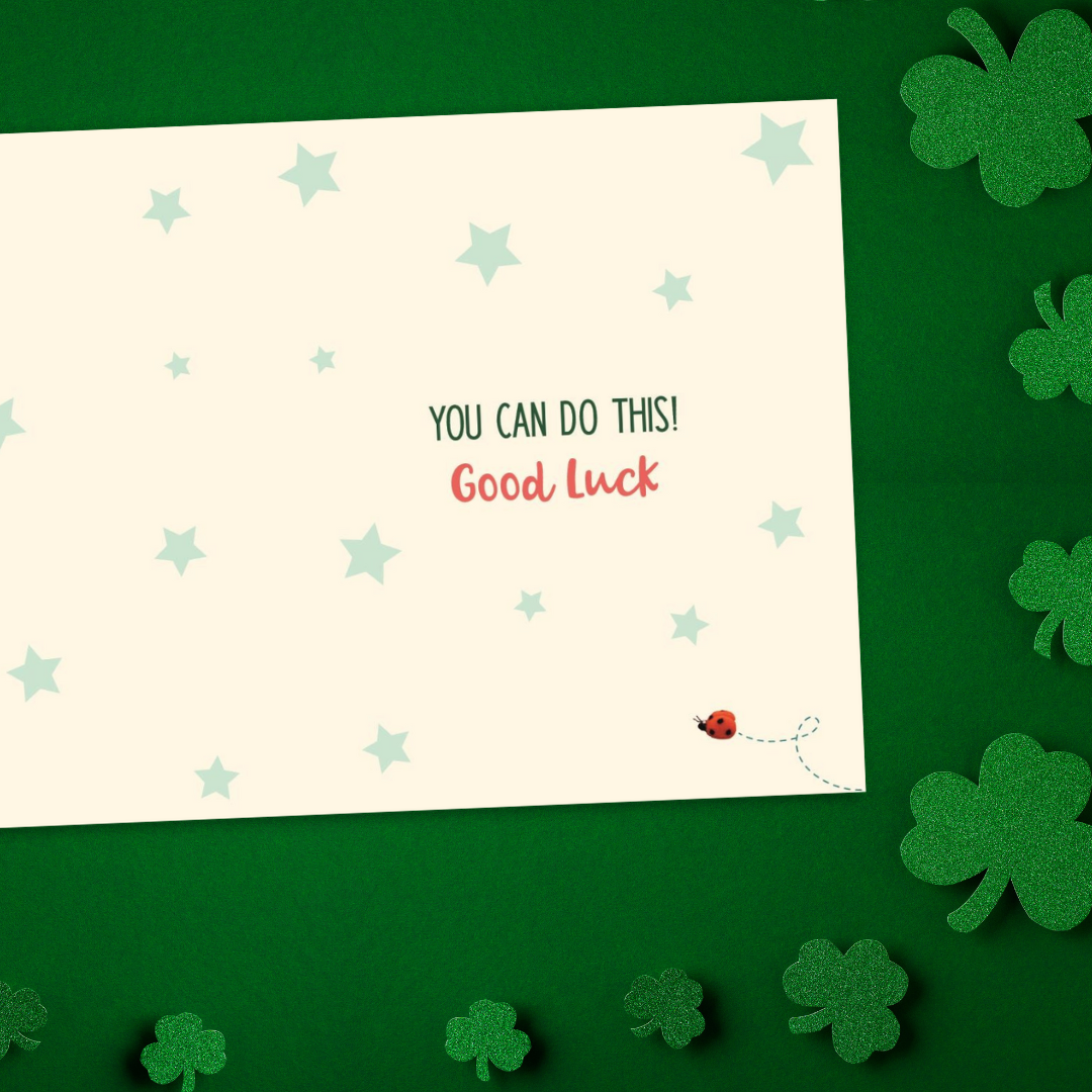 Good Luck In Your Exams Card - Barley Bear & Horseshoe