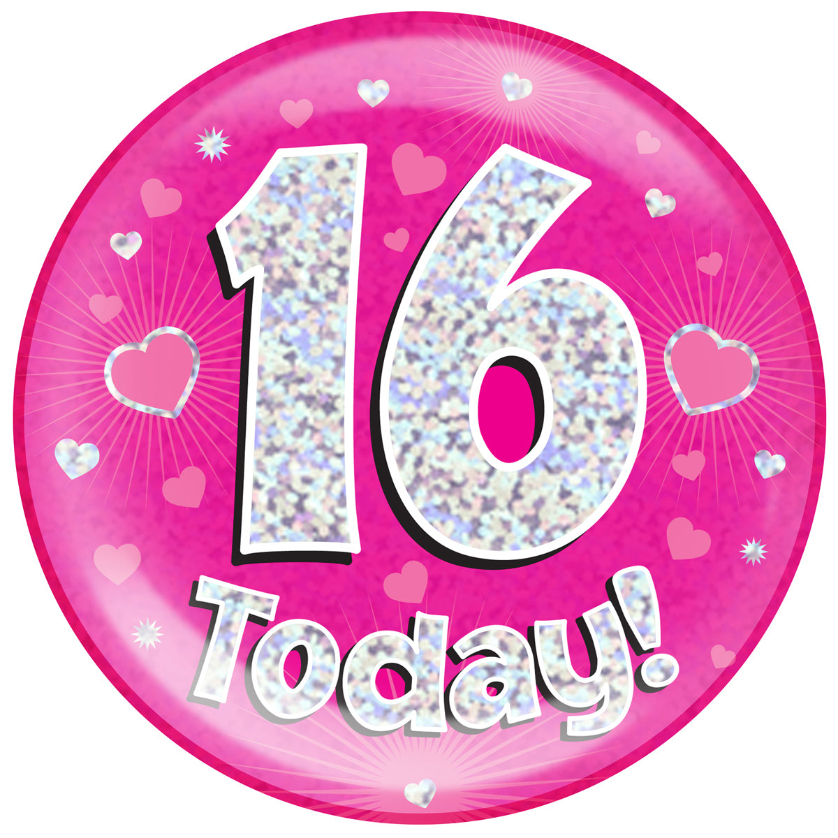 Birthday Mega Badge - 16 Today Pink