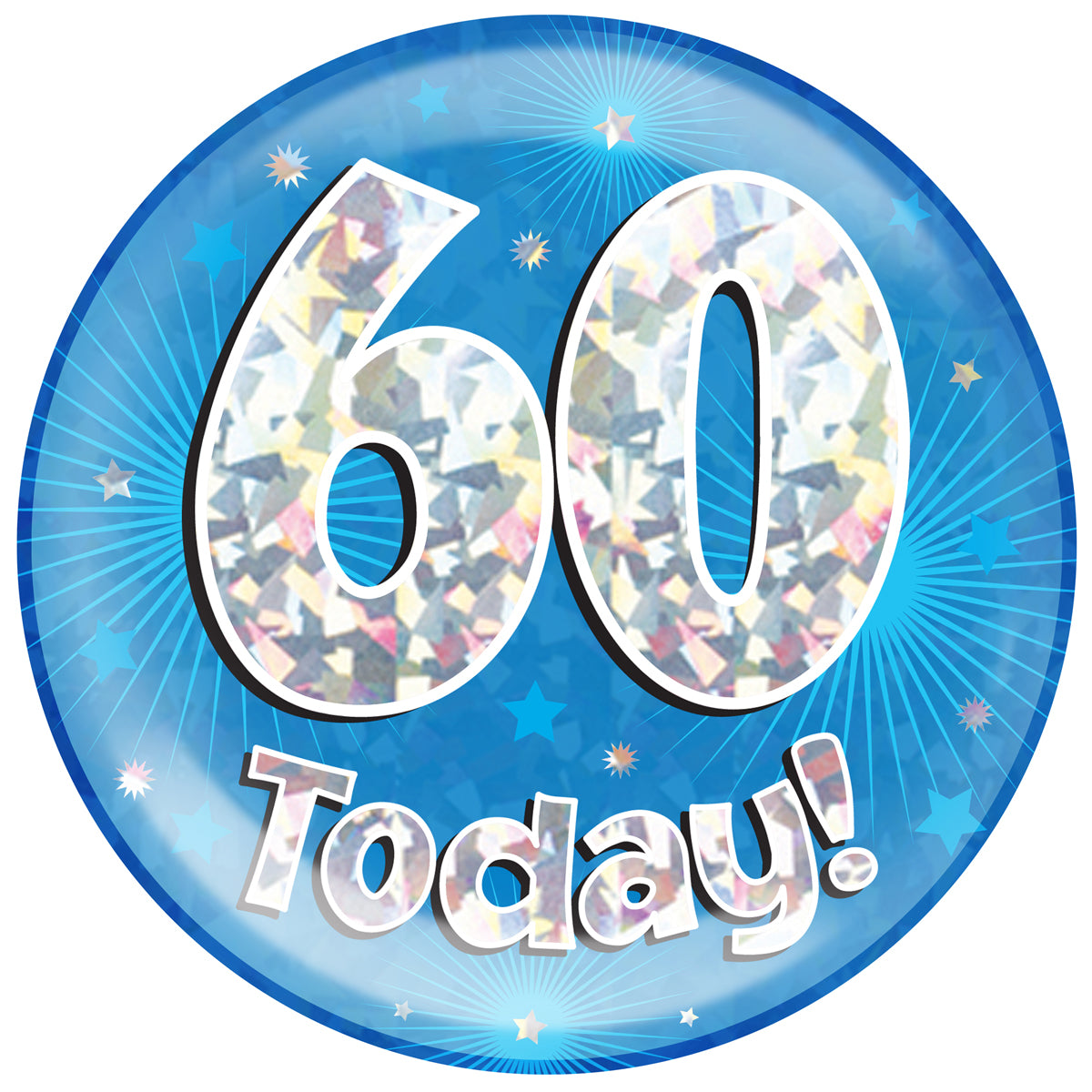 Birthday Mega Badge - 60 Today Blue