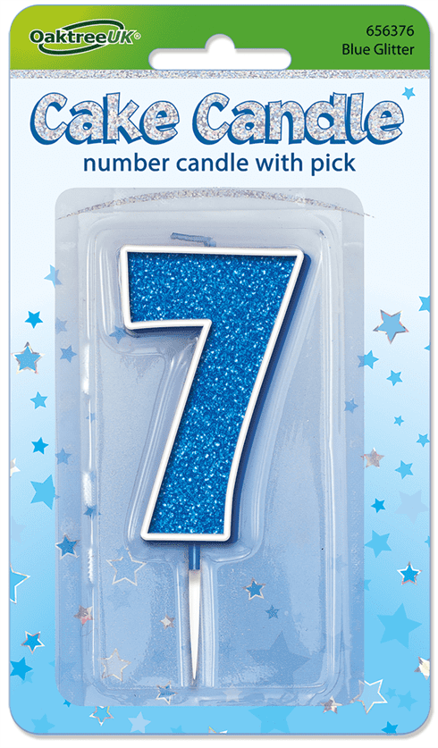 Blue Glitter Cake Candle - Number 7 – The Celebration Store