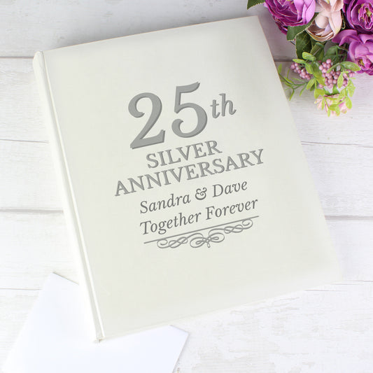 Silver 25th Anniversary - Personalised Traditional Photo Album
