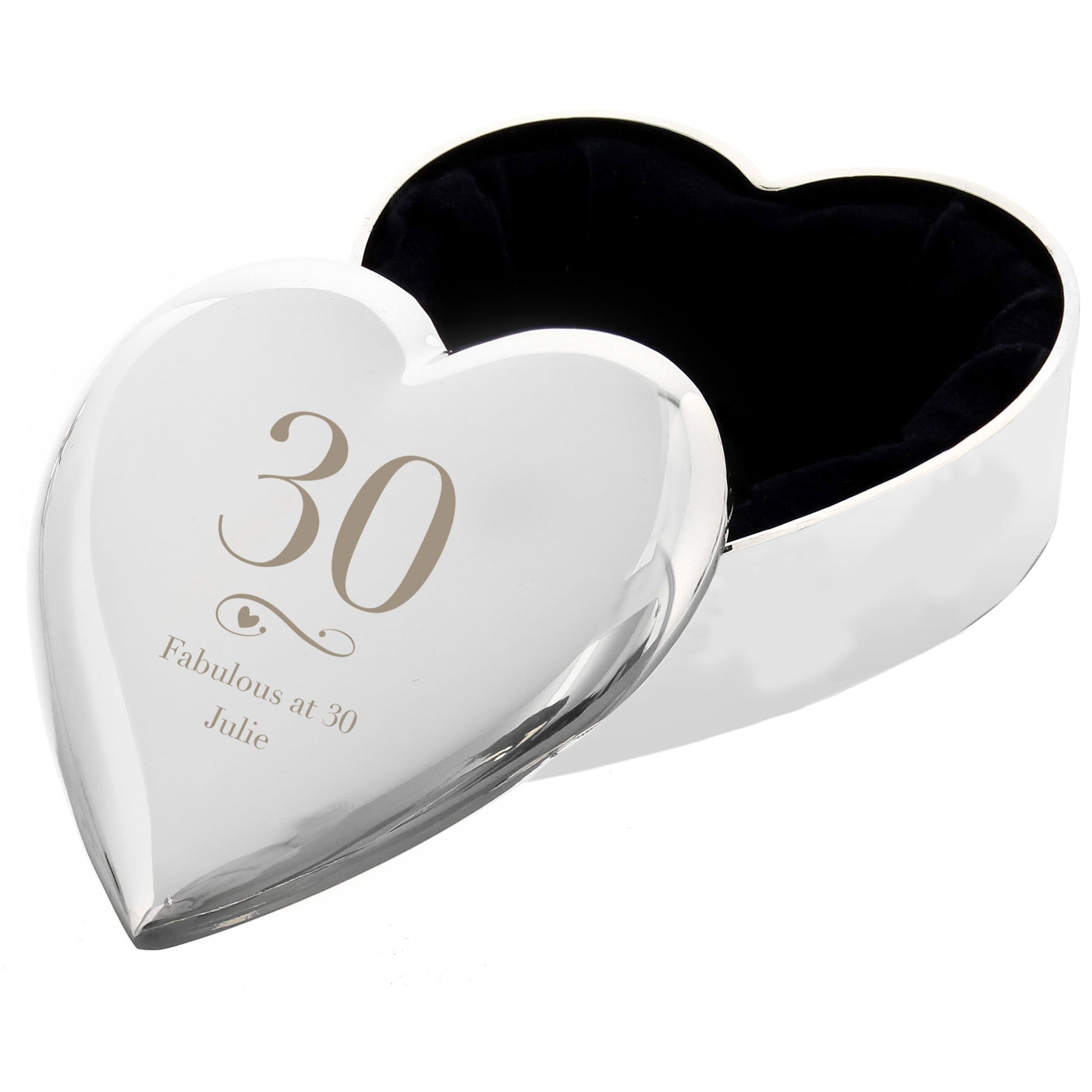 Personalised Big Age Birthday Heart Trinket Box