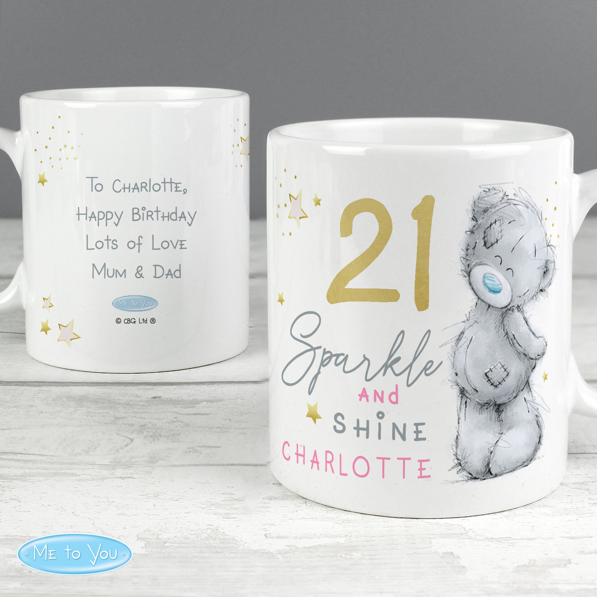 Personalised Me To You Sparkle & Shine Birthday Mug