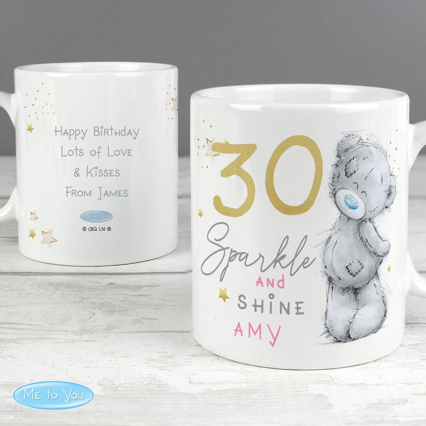 Personalised Me To You Sparkle & Shine 30th Birthday Mug