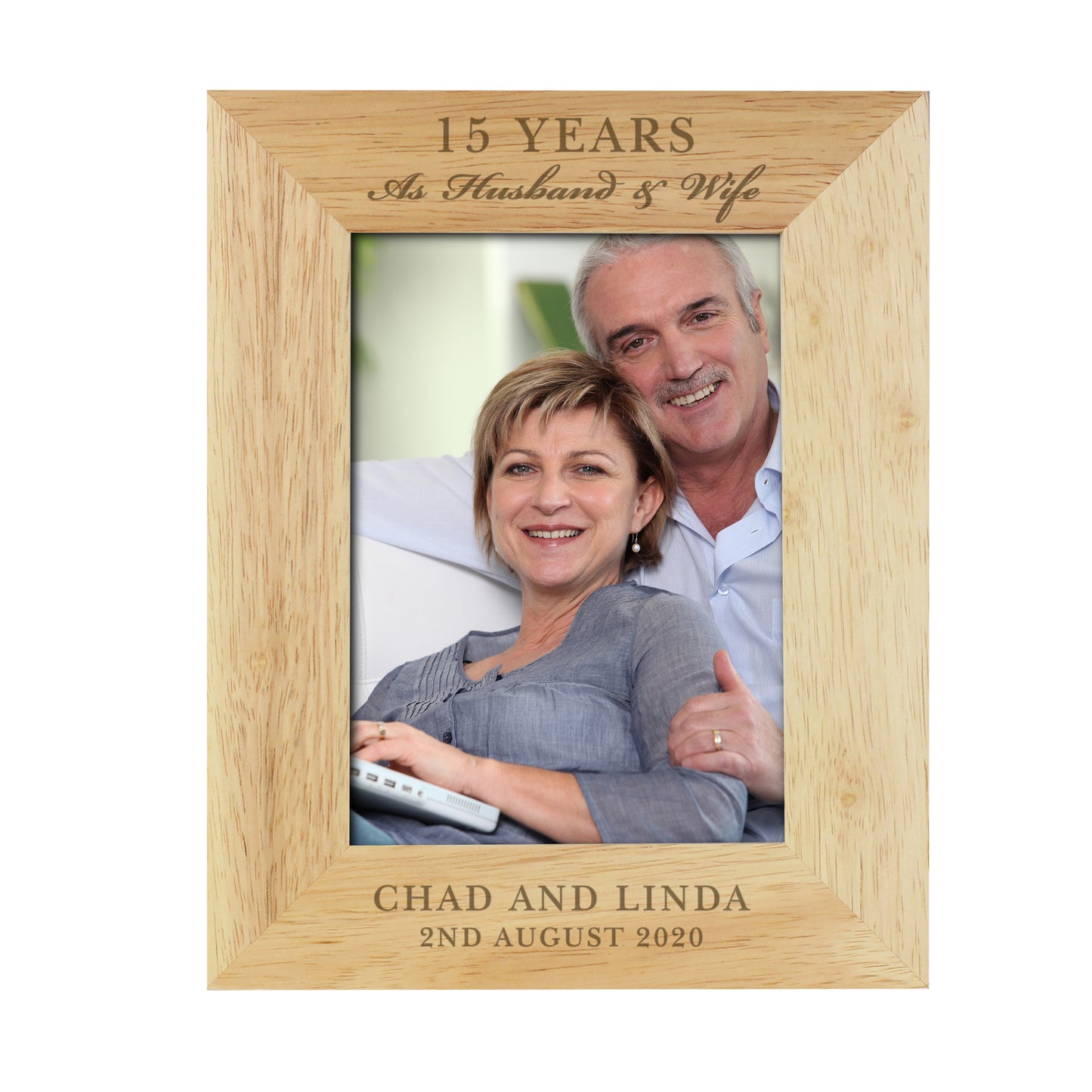 Anniversary Gift - Personalised 5x7 Wooden Photo Frame