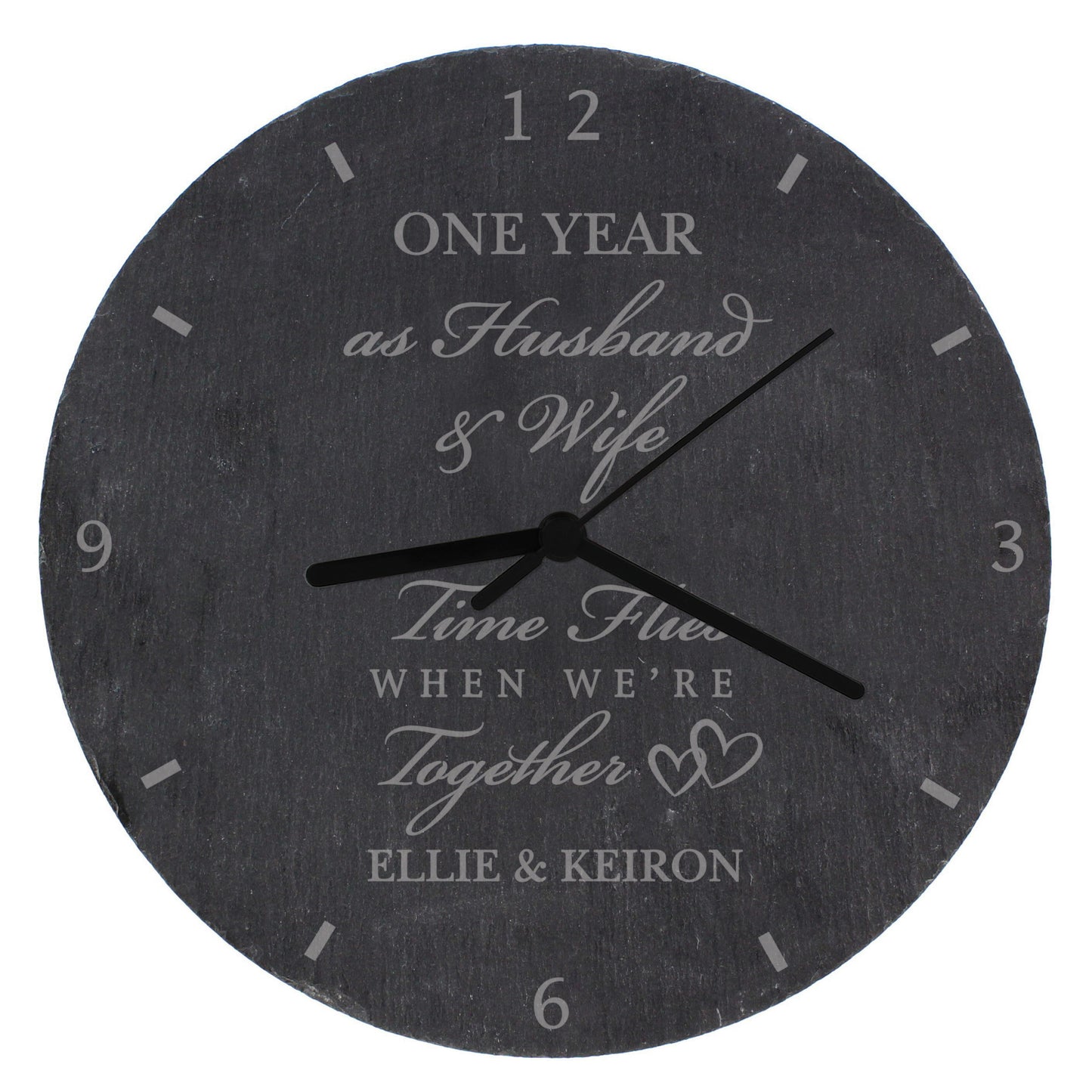 Anniversary Gift - Personalised Slate Clock