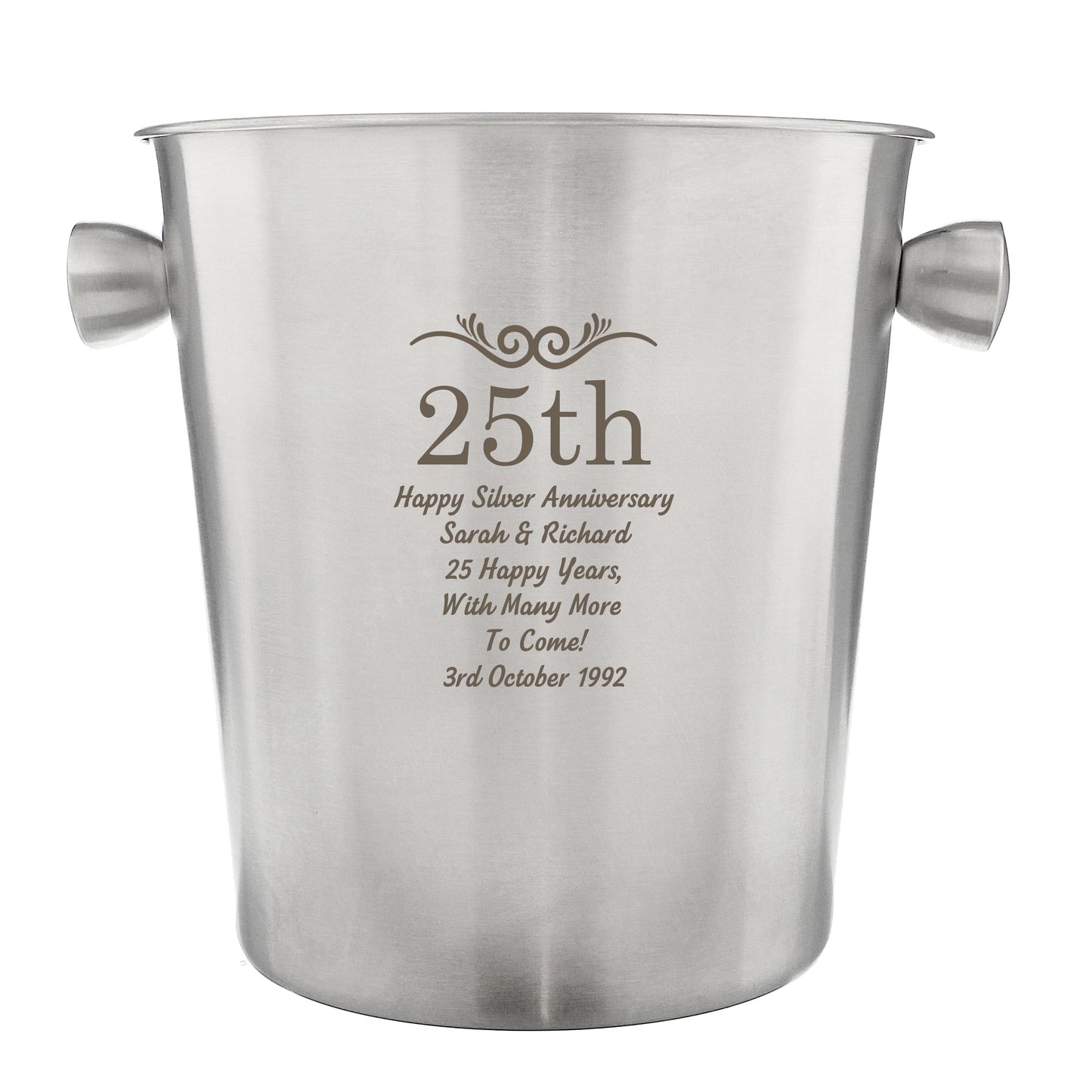 Anniversary Gift - Personalised Stainless Steel Ice Bucket