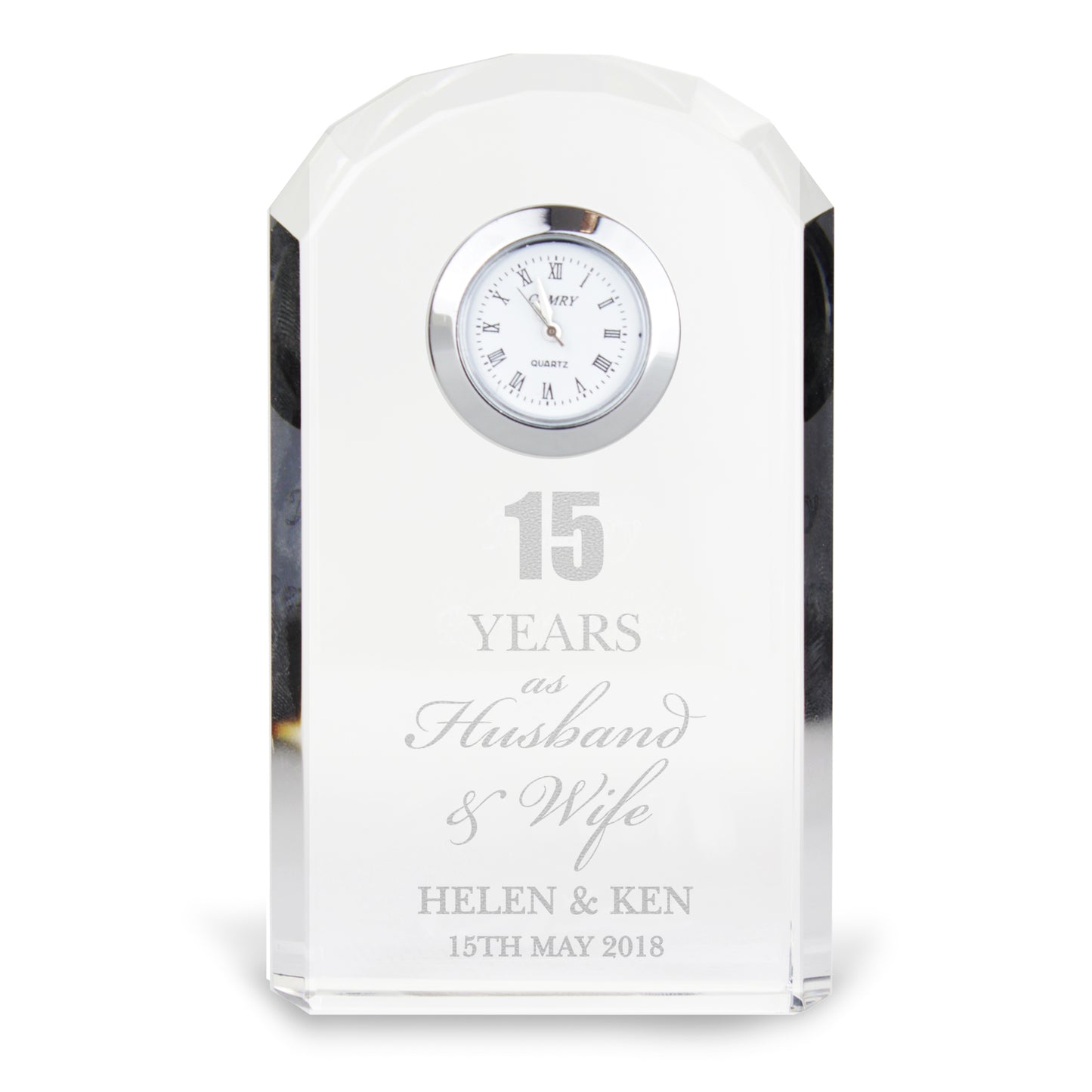 Anniversary Gift - Personalised Crystal Clock