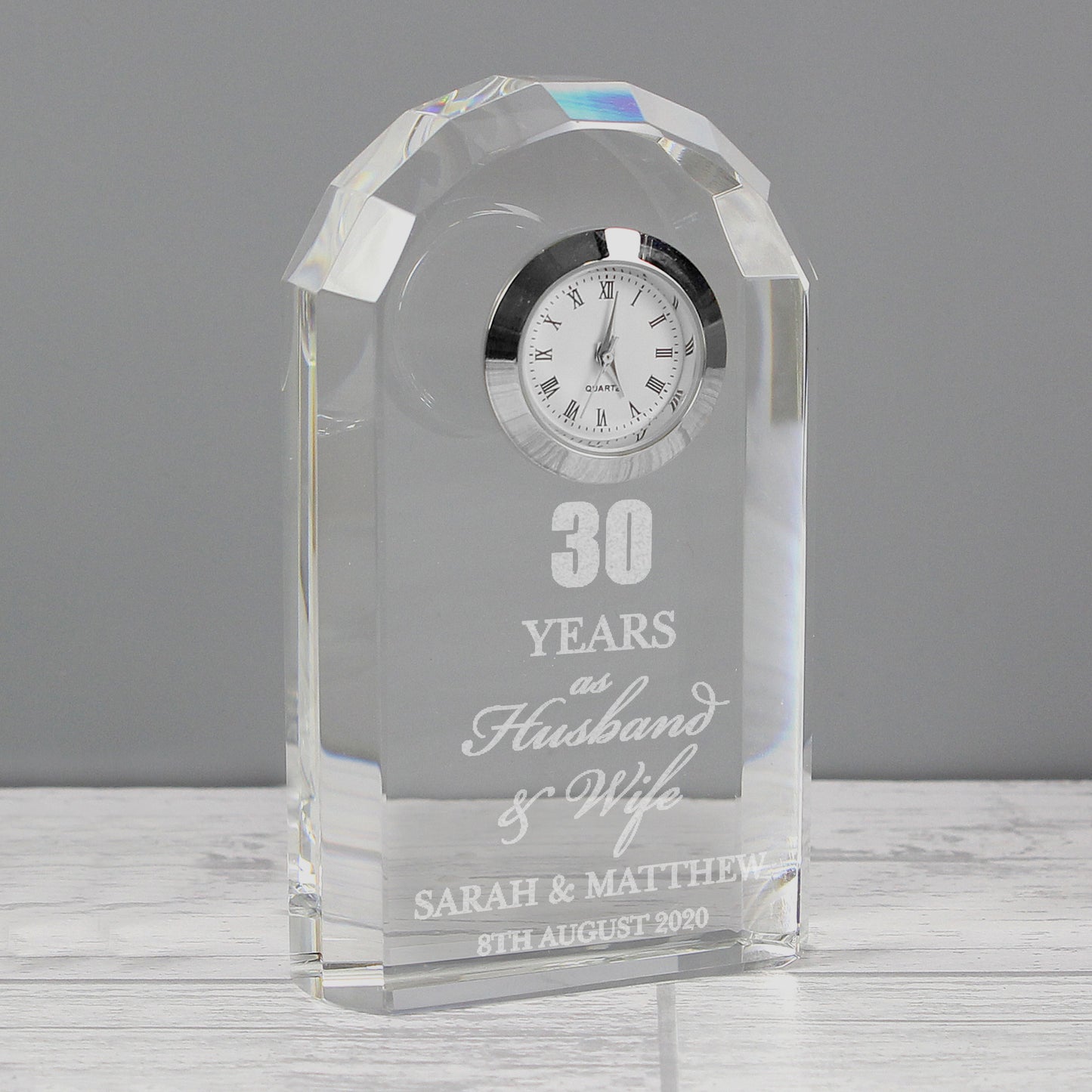 Anniversary Gift - Personalised Crystal Clock