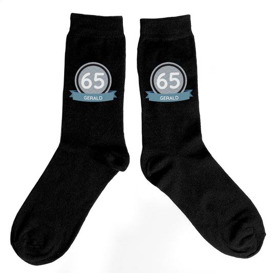 Personalised Men's 65th Birthday Socks