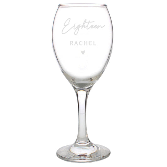Personalised 18th Wine Glass