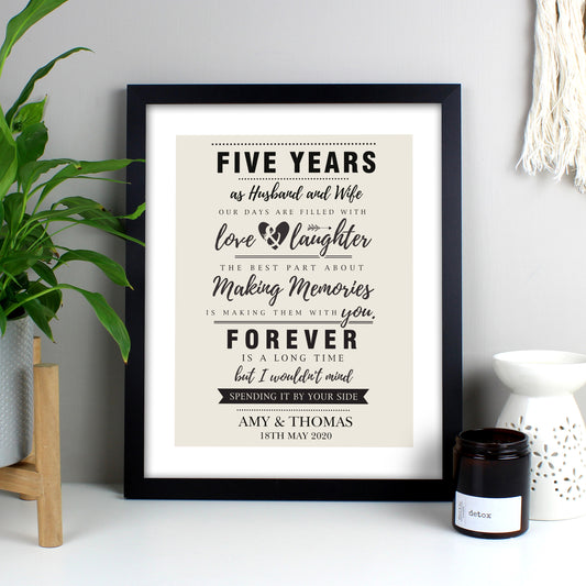 Anniversary - Personalised Black Framed Print