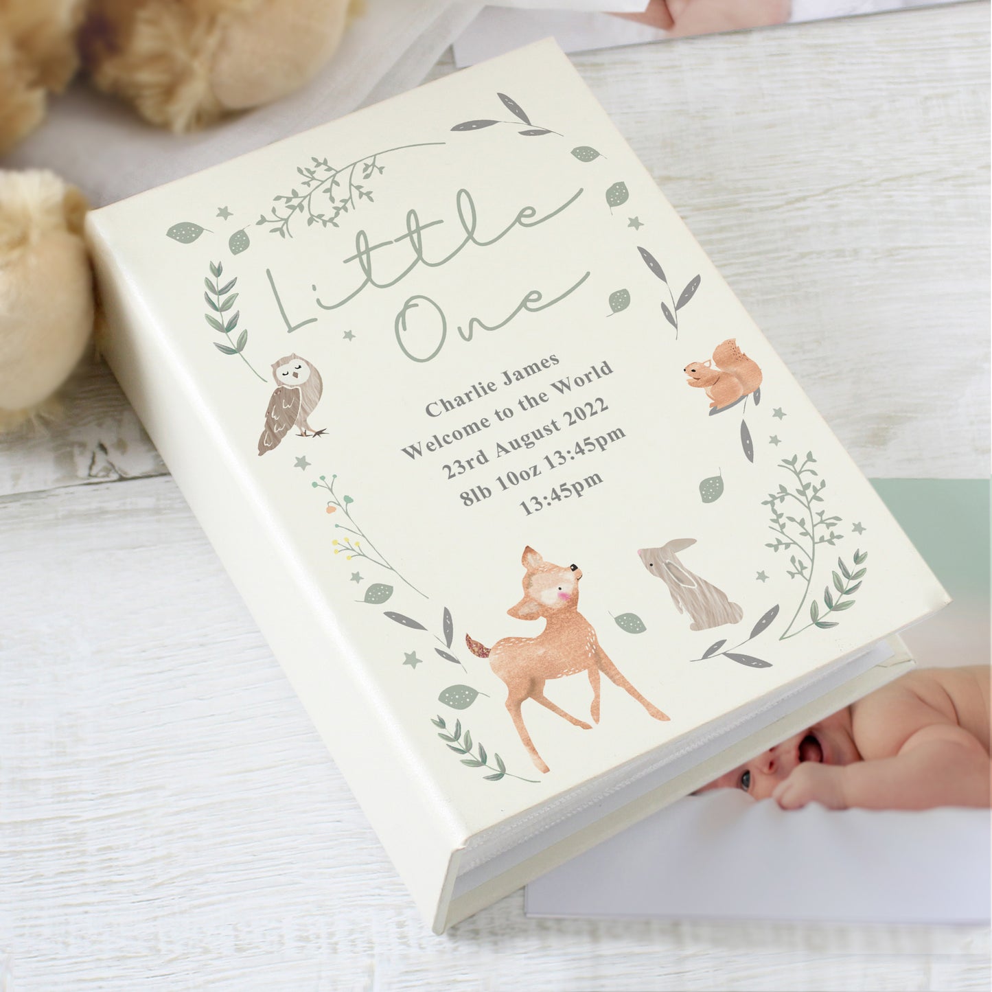 Personalised Woodland Animals 6x4 With Sleeves Photo Album