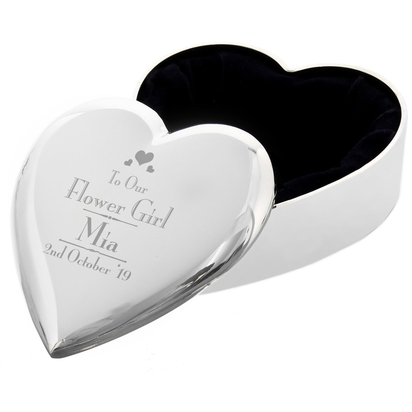 Personalised Decorative Wedding Flower Girl Heart Trinket Box