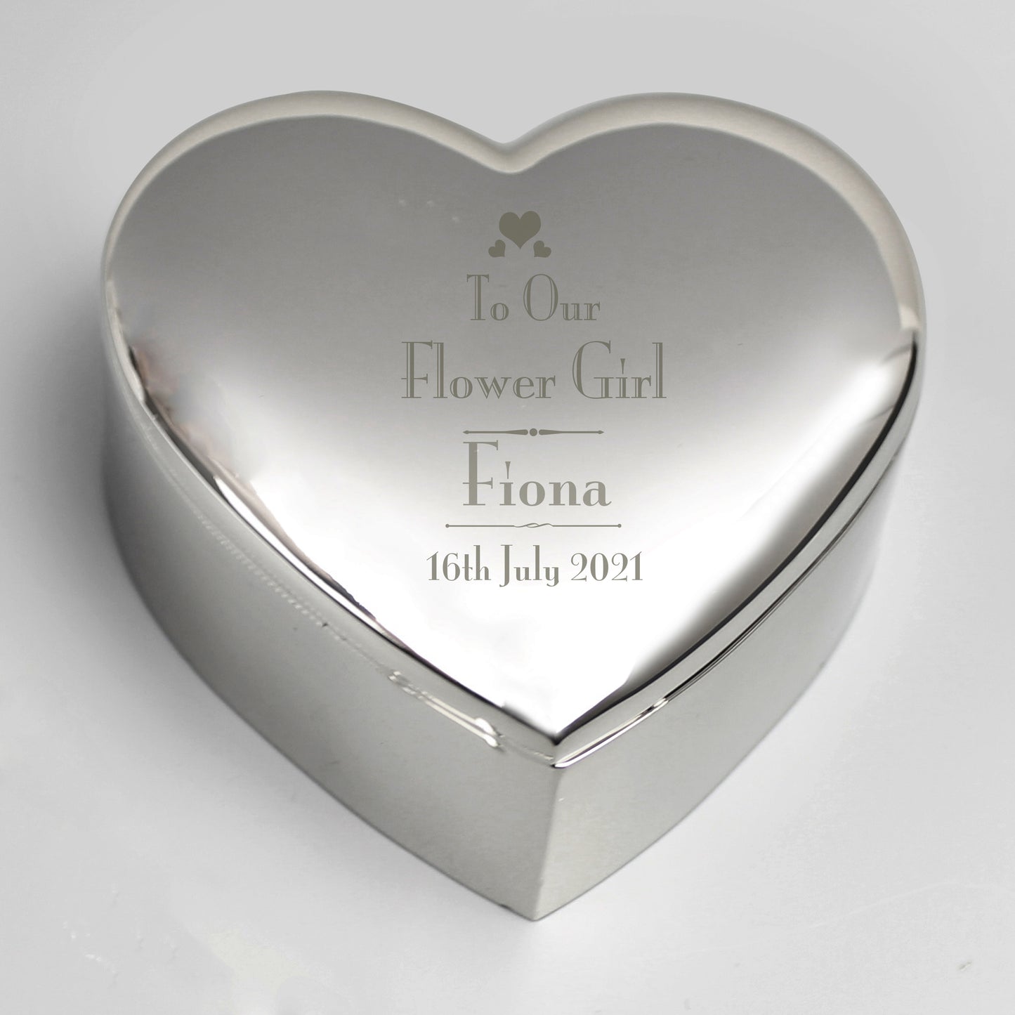 Personalised Decorative Wedding Flower Girl Heart Trinket Box