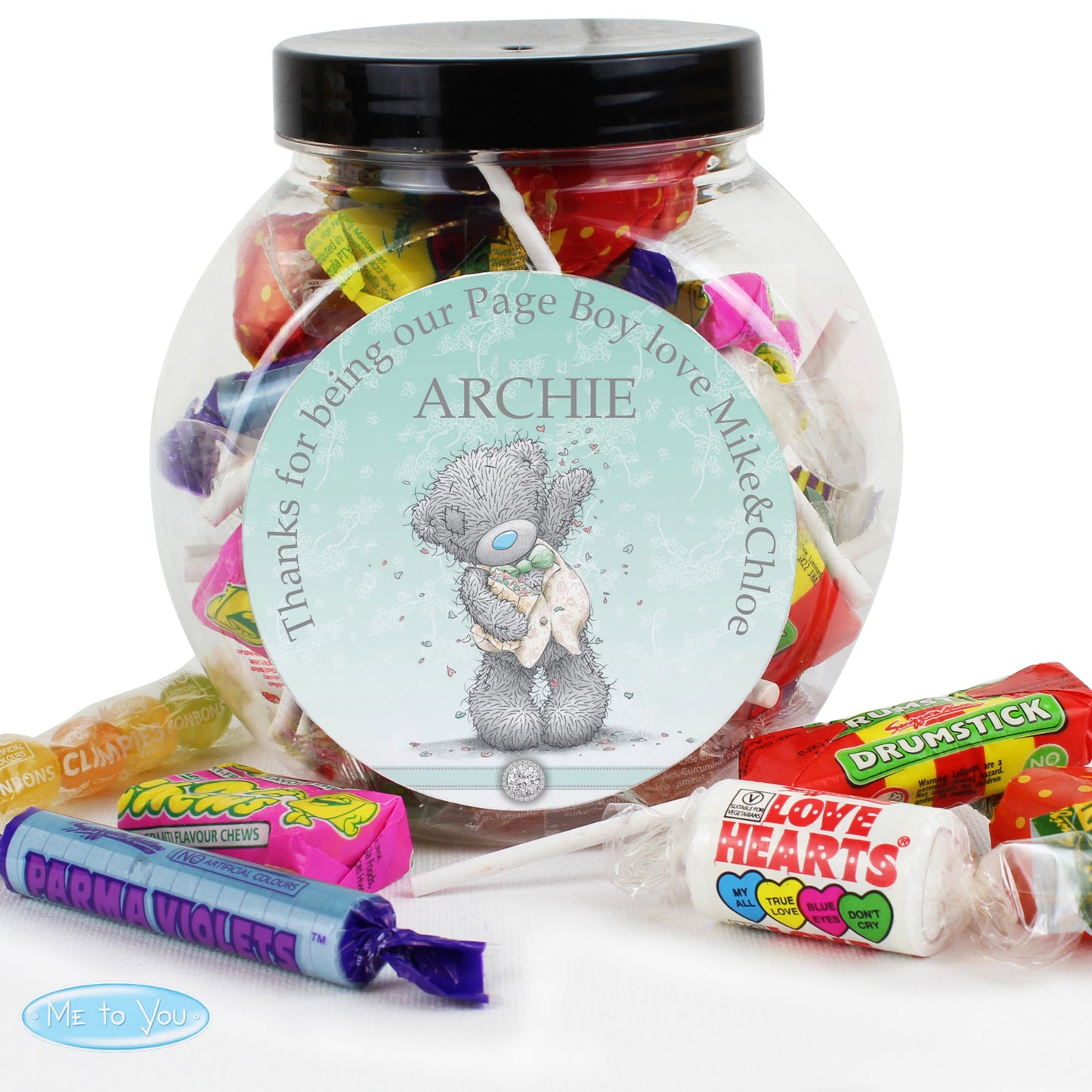 Personalised Me To You Pageboy Wedding Sweets & Jar