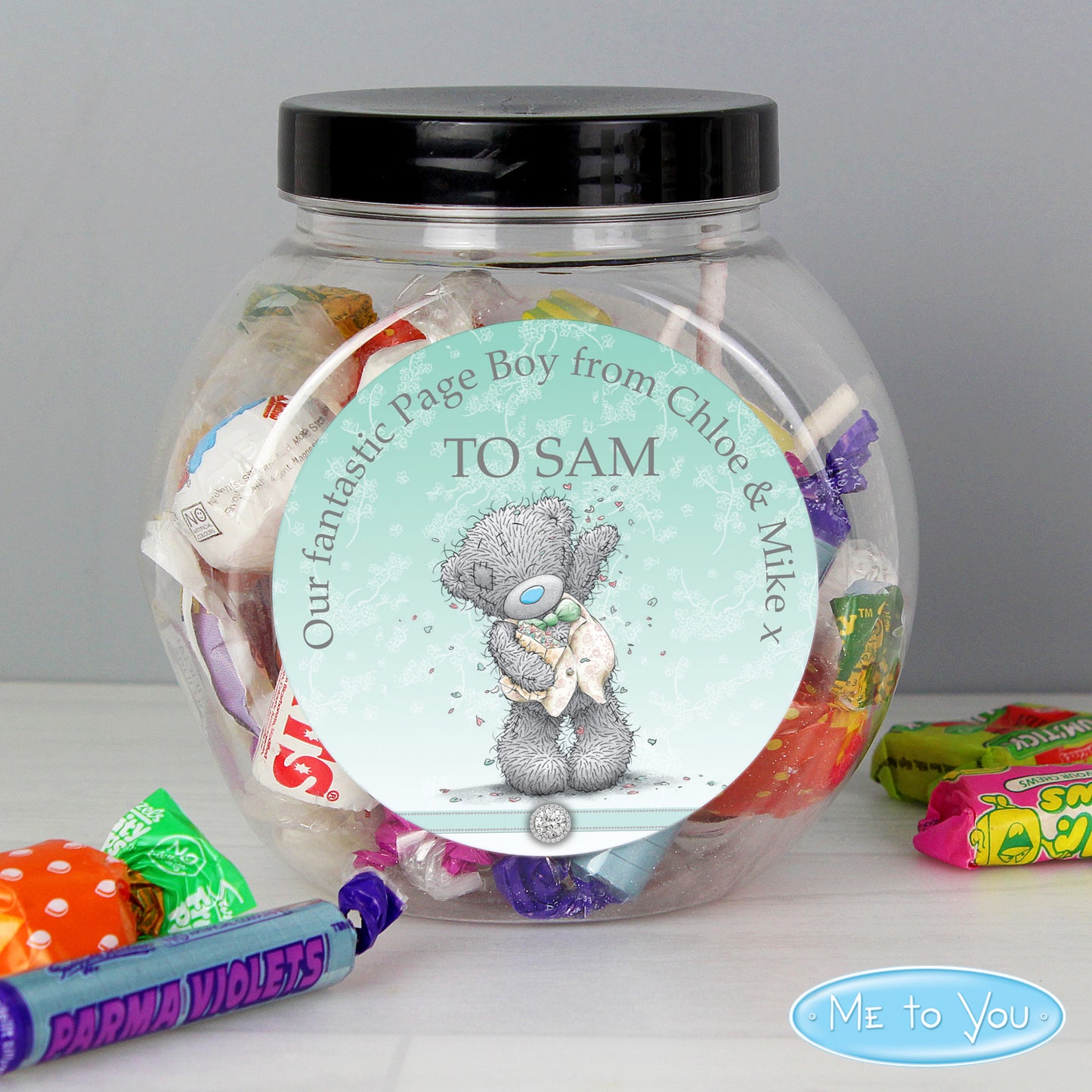 Personalised Me To You Pageboy Wedding Sweets & Jar