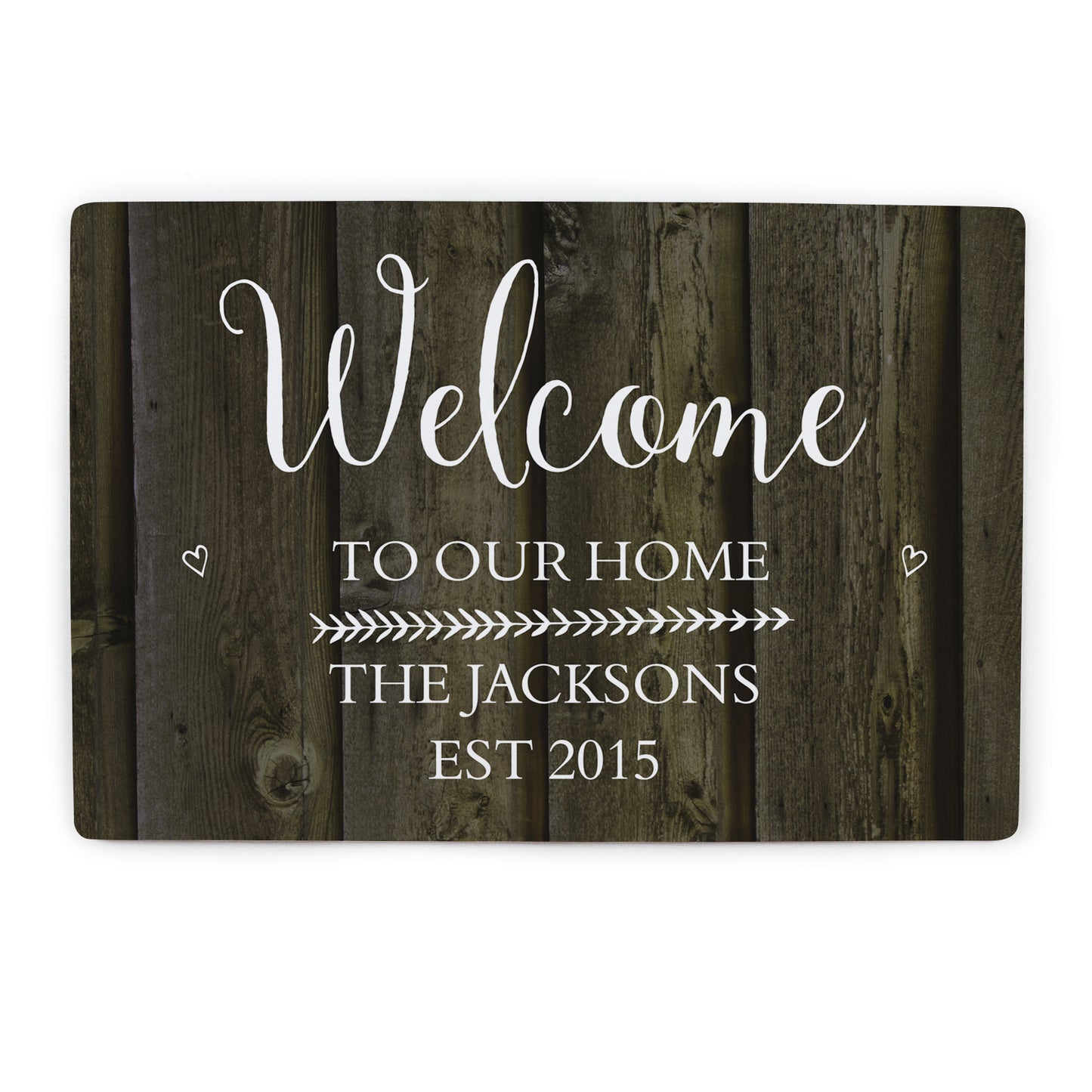 Personalised Walnut Wood Grain Metal Sign