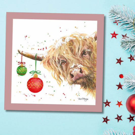 Open Christmas Card - Bree Merryn Brodie Highland Cow