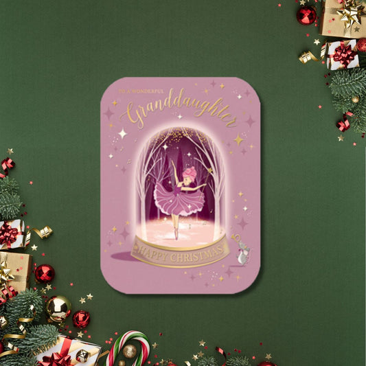 Granddaughter Christmas Card - Ballerina Dome