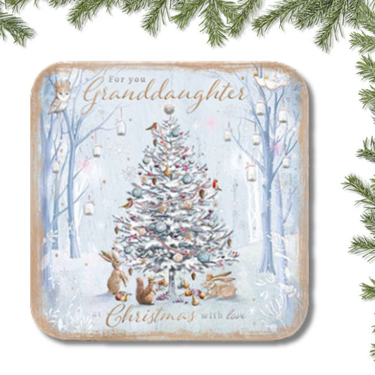 Granddaughter Christmas Card - Woodland Christmas Tree