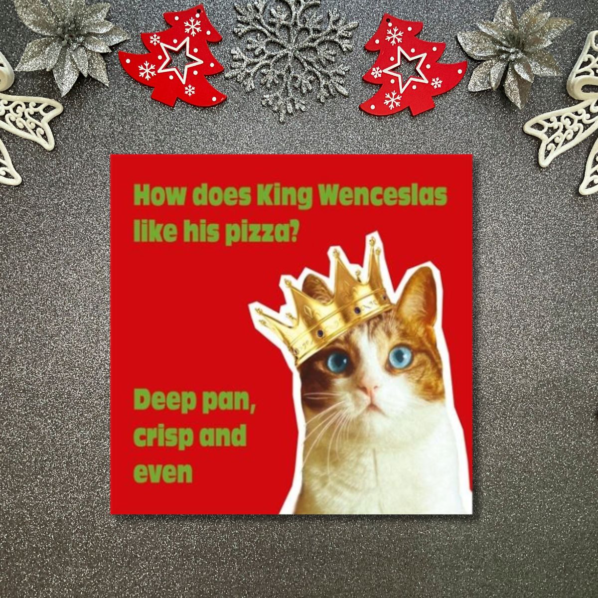 Funny Christmas Card - Funkymals Royal Cat