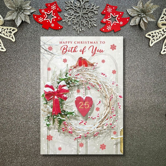 Both Of You Christmas Card - Front Door Wreath
