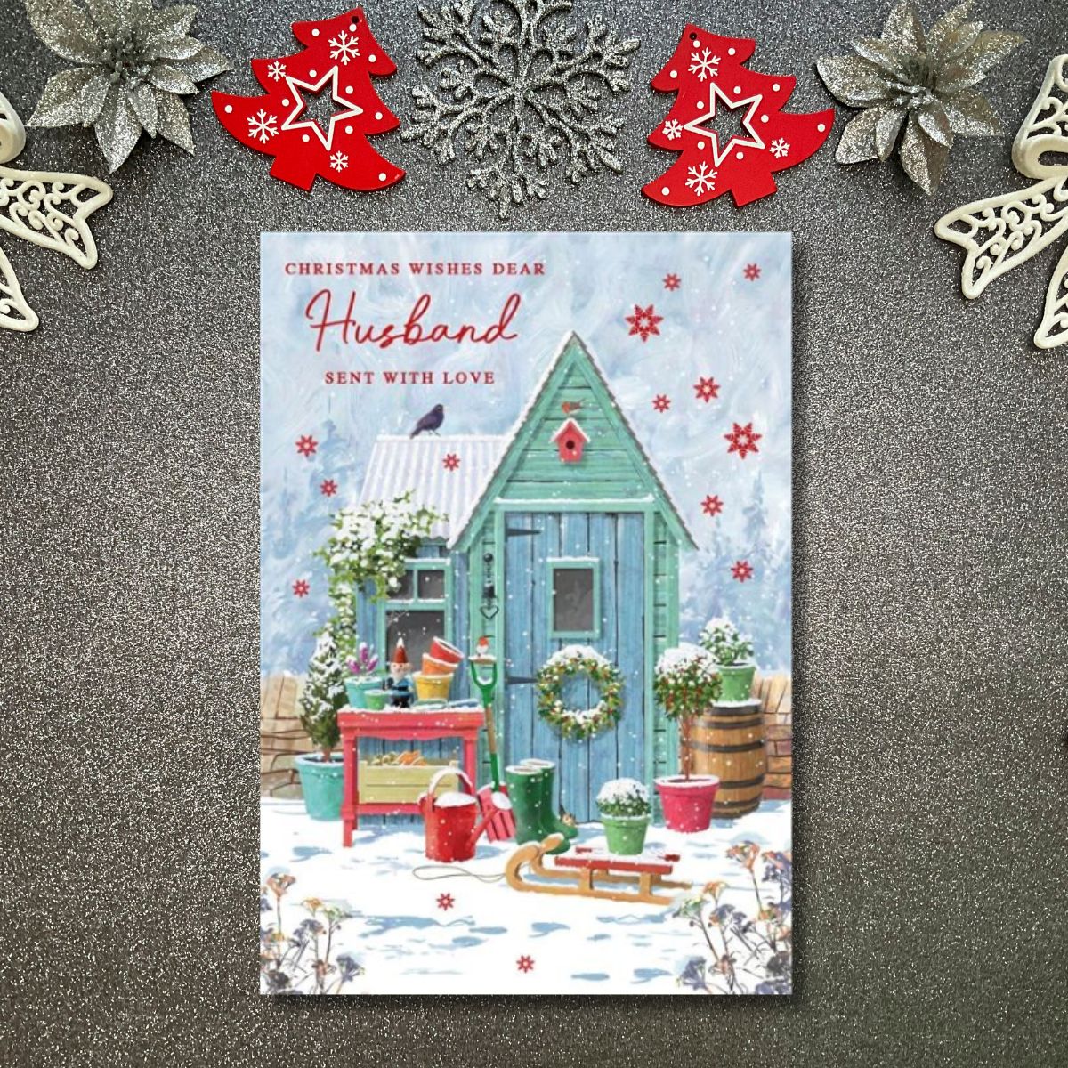 Husband Christmas Card - Garden Shed
