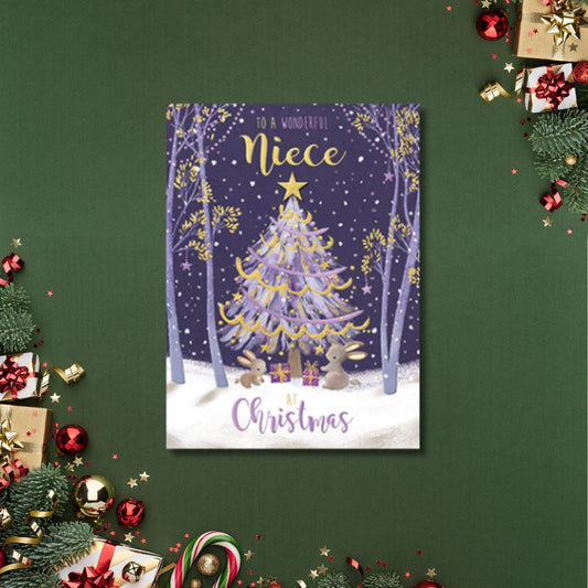 Niece Christmas Card - Woodland Animals