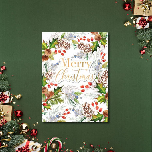 General Christmas Card - Holly & Berries