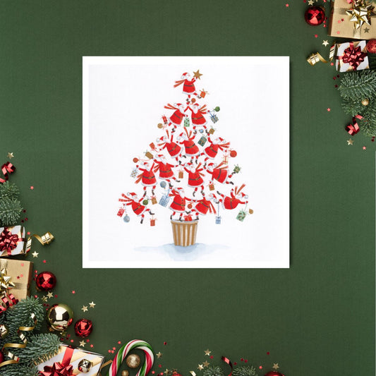 Charity Christmas Cards - 5 x Santa Tree