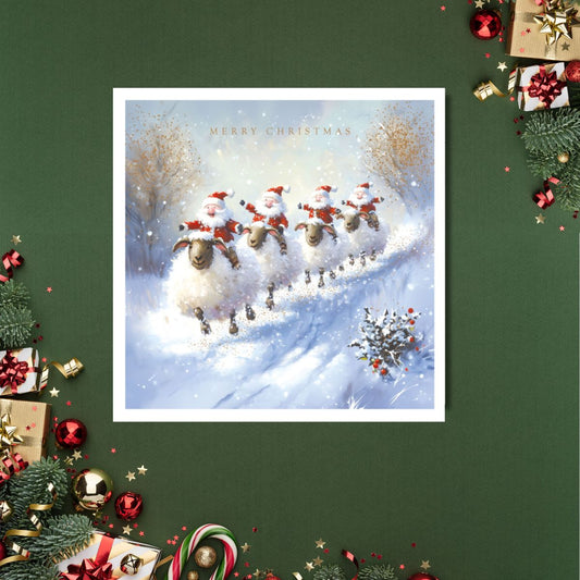 Charity Christmas Cards - 5 x Riding Sheep
