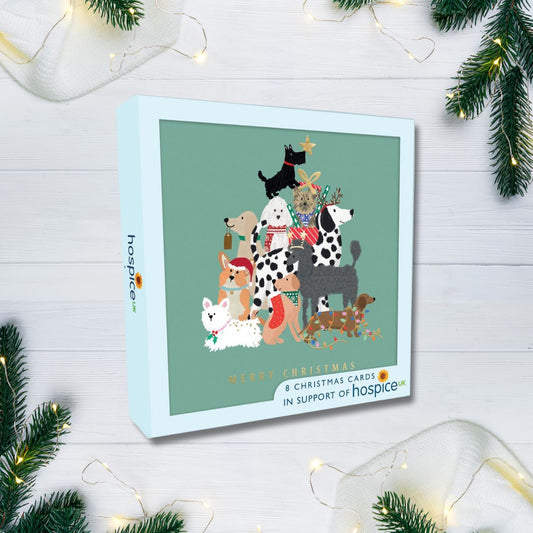 8 x Christmas Cards In Box - Christmas Dogs