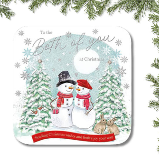Both Of You Christmas Card - Snow Couple