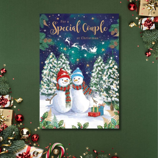 Special Couple Christmas Card - Snow couple