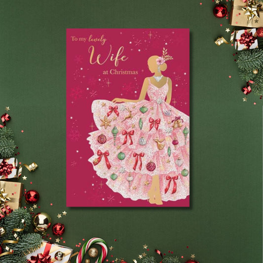 Wife Christmas Card - Festive Dress