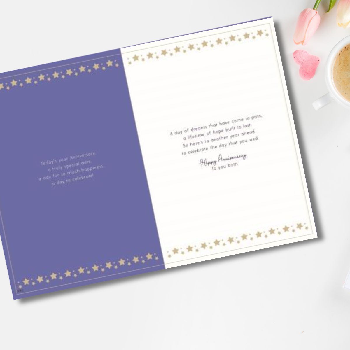Sister & Brother-In-Law Wedding Anniversary Card - Gold Hearts