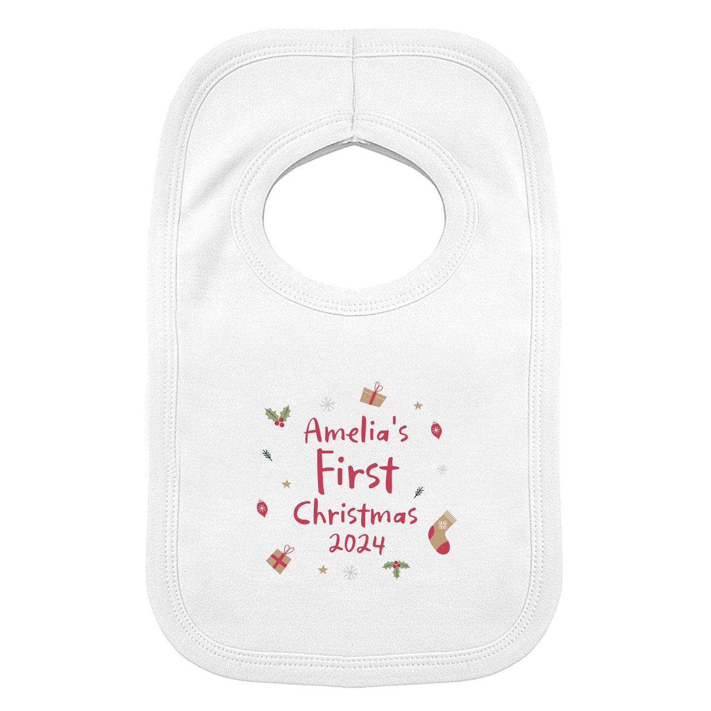 Personalised Gift - First Christmas Baby Bib